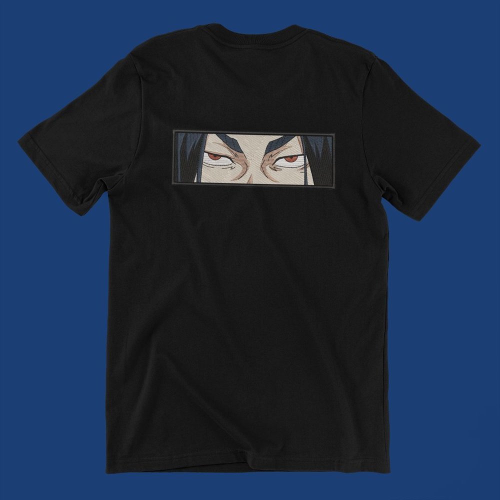 New- White&black Embroidered anime box T-shirt